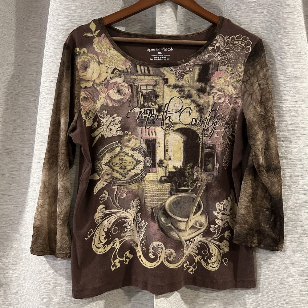 Special Tees North Country Paris Graphic Quarter Sleeve Size‎ XL